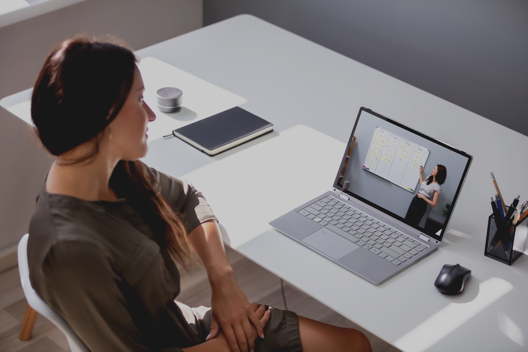 Woman Participating In Online Coaching Session